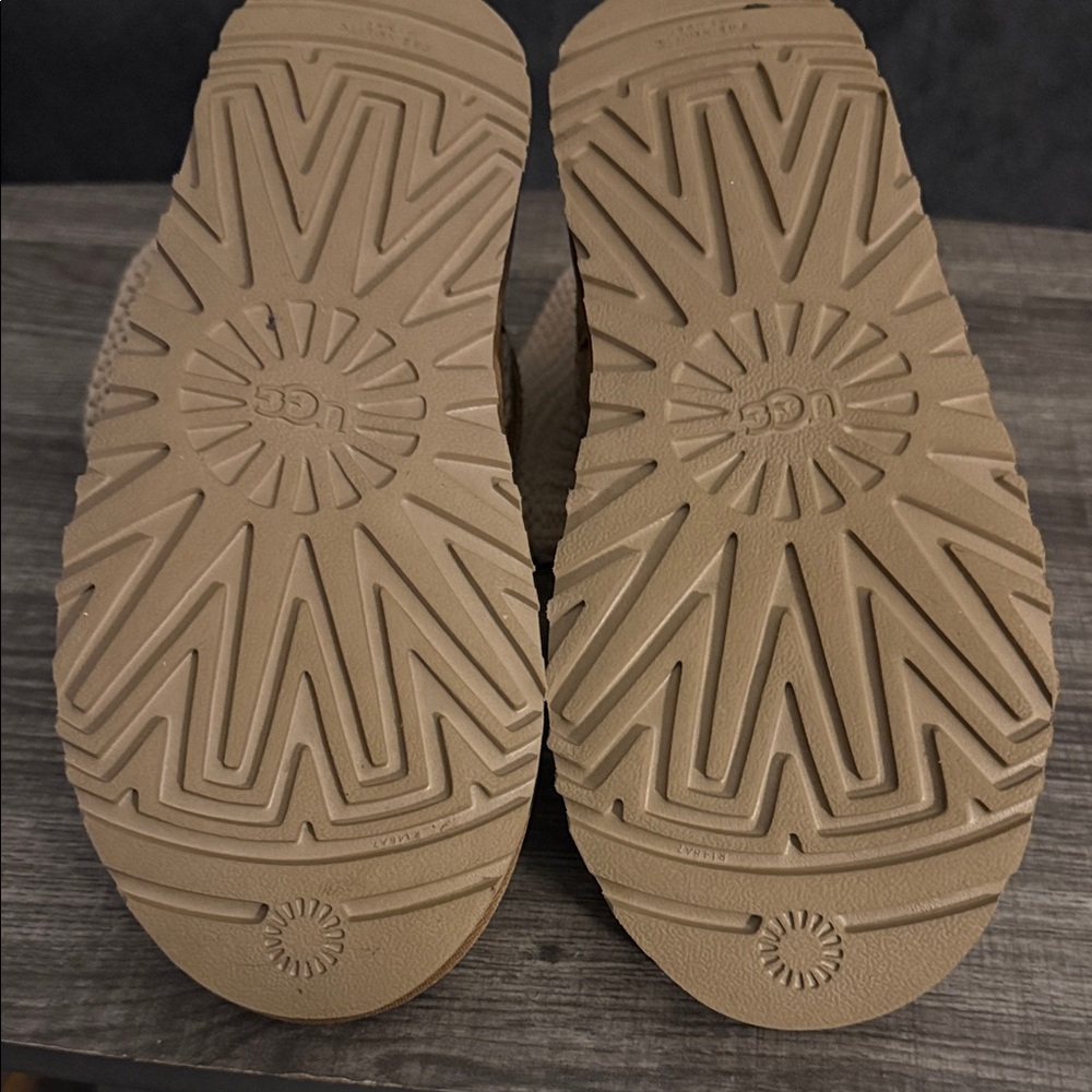 UGG Tan Suede Knit Cuff Boots - Picture 5 of 7